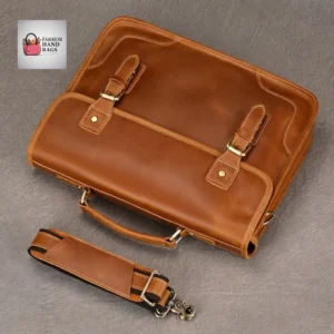 High-Quality Waxed Cowhide Crossbody Bag