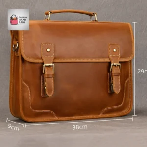 High-Quality Waxed Cowhide Crossbody Bag