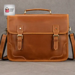 High-Quality Waxed Cowhide Crossbody Bag