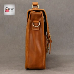 High-Quality Waxed Cowhide Crossbody Bag