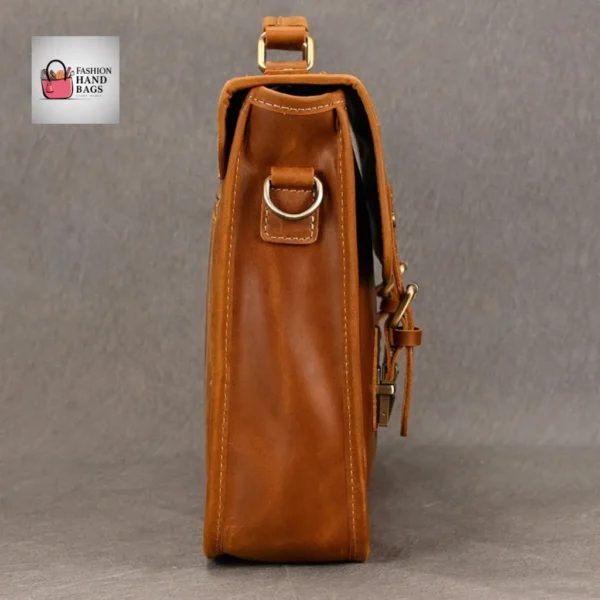 High-Quality Waxed Cowhide Crossbody Bag