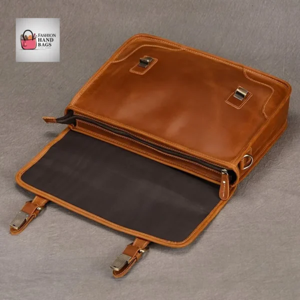 High-Quality Waxed Cowhide Crossbody Bag