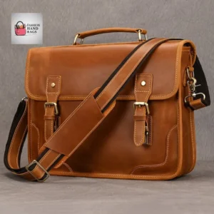 High-Quality Waxed Cowhide Crossbody Bag