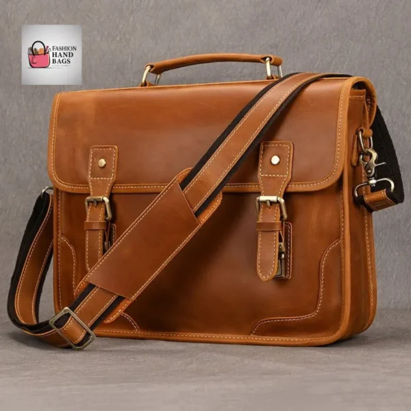 High-Quality Waxed Cowhide Crossbody Bag